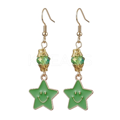 304 Stainless Steel Glass Dangle Earrings EJEW-JE05848-1
