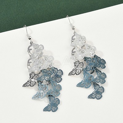 430 Stainless Steel Butterfly Dangle Earrings EJEW-A137-02P-01-1
