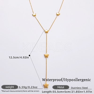 316L Surgical Stainless Steel Y Tassel Necklaces for Women FS-WGE9B28-02-1
