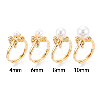 Bowknot Brass Micro Pave Cubic Zirconia Cup Peg Ring Settings LS-KK-N274-25G-1