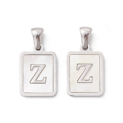 304 Stainless Steel Pave Shell Pendants STAS-G327-01P-Z-1