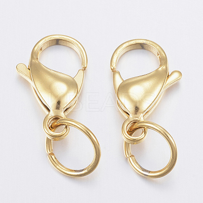Ion Plating(IP) 304 Stainless Steel Lobster Claw Clasps X-STAS-P139-A17-G-1