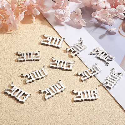 Stainless Steel Birth Year Charms STAS-CJ0001-107-1