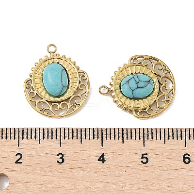 Synthetic Turquoise Pendants STAS-P380-19G-01-1