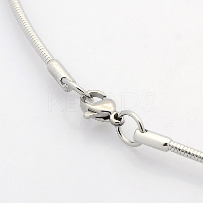 Non-Tarnish Casual Style 304 Stainless Steel Snake Chain Choker Necklaces X-STAS-O037-05-1