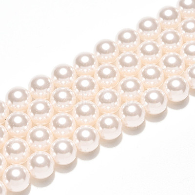 Baking Paint Pearlized Glass Pearl Bead Strands HY-N002-8mm-A11-1