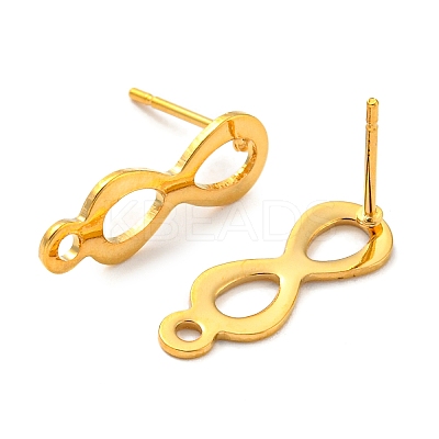 Infinity Shape 201 Stainless Steel Stud Earrings Findings STAS-Q251-06G-1