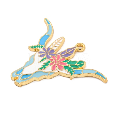 Alloy Enamel Pendants FIND-Z049-02B-02G-1