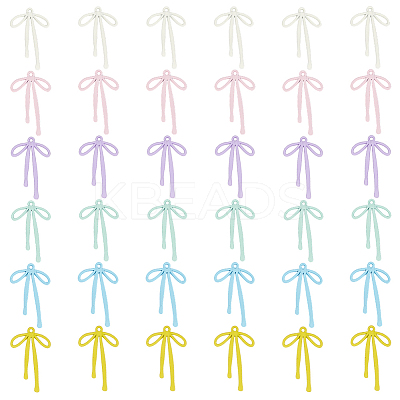 36Pcs 6 Colors Rack Plating Alloy Pendants FIND-HY0004-68-1