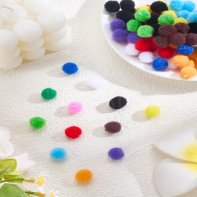 480Pcs 12 Colors DIY Doll Craft Pom Pom Yarn Pom Pom Balls DIY-LP0005-43-1