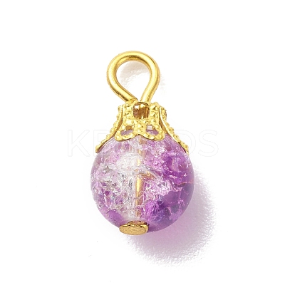 Crackle Glass Pendants PALLOY-JF01729-1