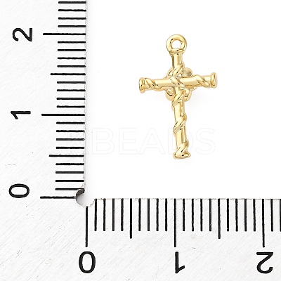 Brass Micro Pave Clear Cubic Zirconia Charms KK-V016-22F-G-1