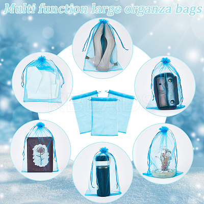 30pcs Large Organza Pouches Portable Shoes Bag Travel Storage Drawstring Bags OP-SP0001-03A-05-1
