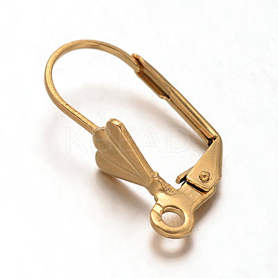 Ion Plating(IP) 304 Stainless Steel Shell Leverback Earring Findings X-STAS-F075-34-1