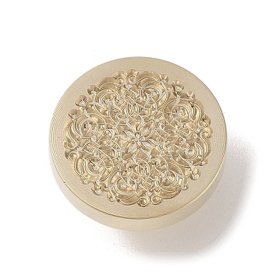 Golden Tone Wax Seal Brass Stamp Head DIY-B079-02G-29-1