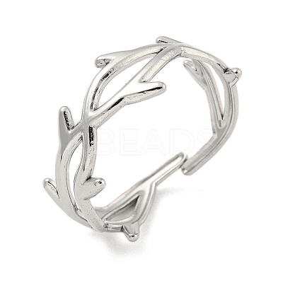 Non-Tarnish 304 Stainless Steel Open Cuff Rings RJEW-K245-92P-1