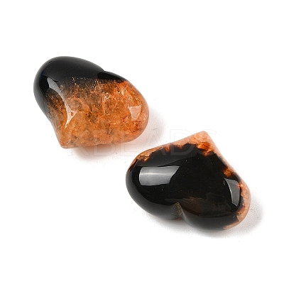 Natural Druzy Agate(Dyed & Heated) Heart Palm Stone G-Q021-01C-1