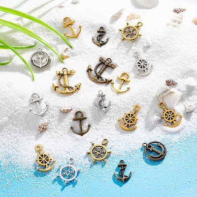 90Pcs 15 Style Tibetan Style Alloy Pendants TIBEP-SC0002-15-1