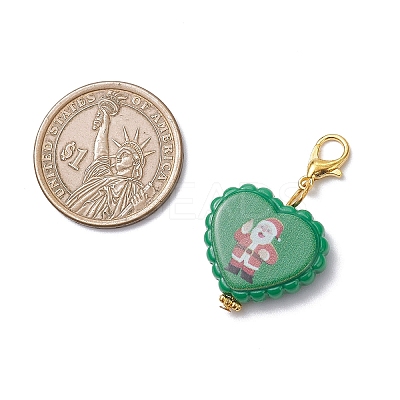Christmas Printed Opaque Acrylic Pendant Decorations HJEW-JM04476-1