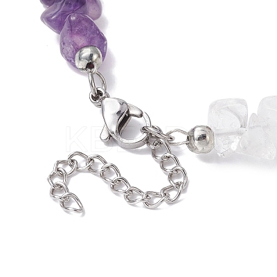 Chakra Natural Gemstone Chips Beaded Anklets for Women AJEW-AN00556-1