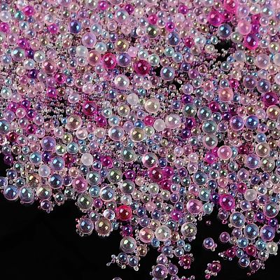 AB-Color Plated DIY 3D Nail Art Decoration Mini Glass Beads EGLA-TAC0001-02G-1