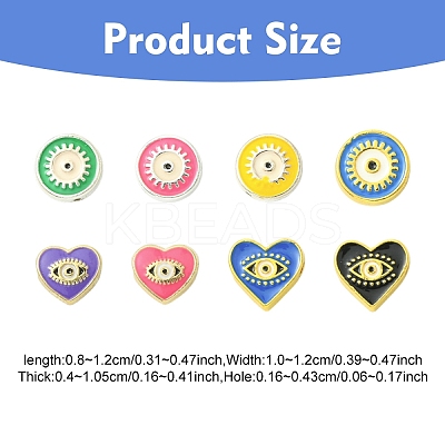 20Pcs 5 Styles Evil Eye Theme Alloy Enamel Beads FIND-YW0008-25-1