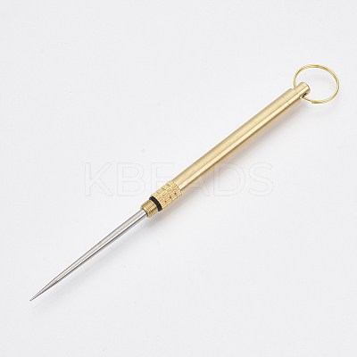 Portable Pocket 201 Stainless Steel Toothpick keychain KEYC-T007-02G-1