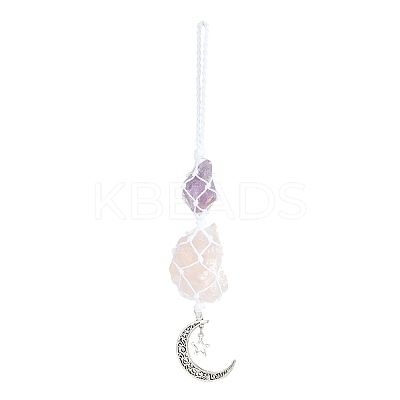 Nuggets Natural Gemstone Pocket Pendant Decorations HJEW-JM00994-01-1
