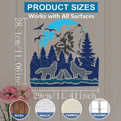 1Pc PET Hollow Out Drawing Painting Stencils DIY-MA0005-57-1