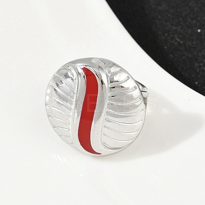 Flat Round 304 Stainless Steel Enamel Finger Rings for Women RJEW-G355-07P-02-1