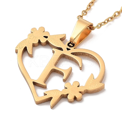 PVD Vacuum Plating 201 Stainless Steel Pendant Necklaces NJEW-R267-02F-G-1