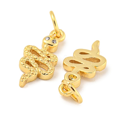 Rack Plating Brass Micro Pave Clear Cubic Zirconia Pendants KK-B093-02G-G-1