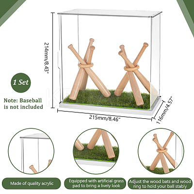 Baseball Bat Baseball Display Stand Set DIY-GA0006-45-1
