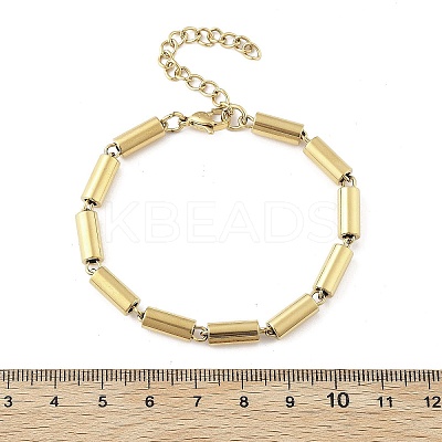 304 Stainless Steel Column Link Chain Bracelets for Women BJEW-F488-05G-1