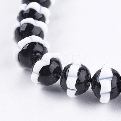 Handmade Bumpy Lampwork Beads Strands LAMP-K029-09C-1