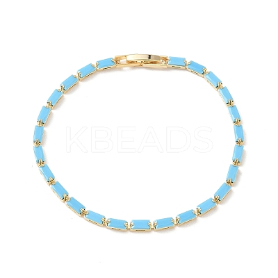 Synthetic Turquoise Tennis Bracelets KK-CBA964F-01G-02-1