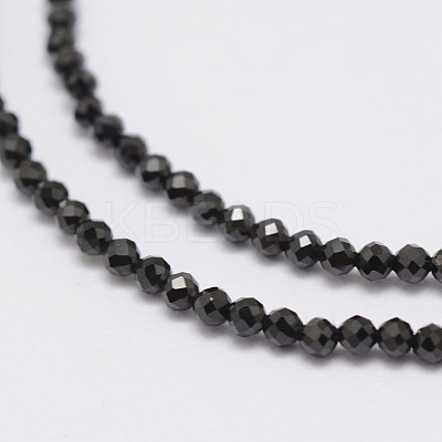 Natural Black Spinel Beads Strands G-E351-01A-1
