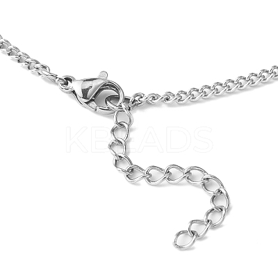 Natural & Synthetic Mixed Gemstone Round Charms Bib Necklace with 304 Stainless Steel Chains NJEW-TA00088-1