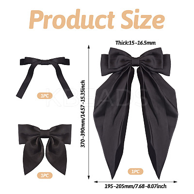 3Pcs 3 Styles Cloth Big Bowknot Hair Barrettes AJEW-TA0001-86-1