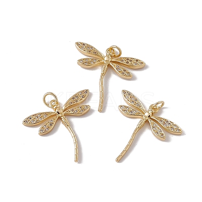 Brass Micro Pave Clear Cubic Zirconia Pendants KK-G439-29G-1