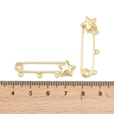 Star Brass Brooch Findings LS-KK-Z132-01G-02-1