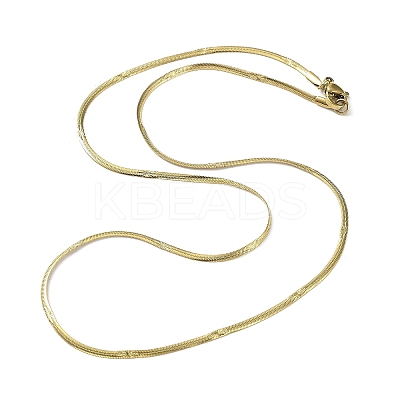 304 Stainless Steel Flat Snake Chain Necklaces for Women LS-NJEW-D058-03G-1