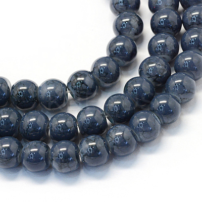Baking Paint Glass Round Bead Strands DGLA-Q019-6mm-55-1
