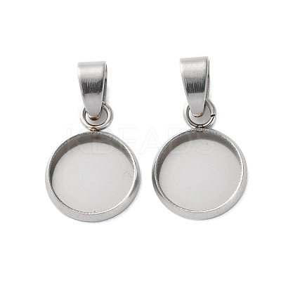 304 Stainless Steel Pendant Cabochon Settings STAS-L282-010P-03-1