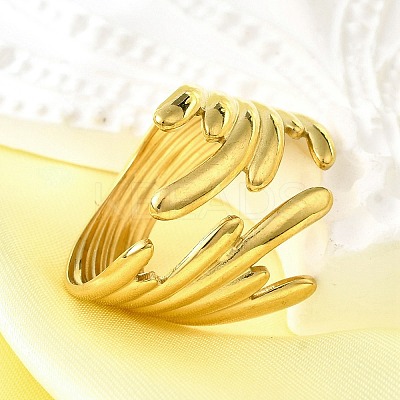 304 Stainless Steel Adjustable Cuff Rings for Women LS-RJEW-B123-01G-04-1