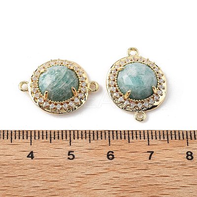 Natural Amazonite Faceted Connector Charms G-H323-03G-12-1