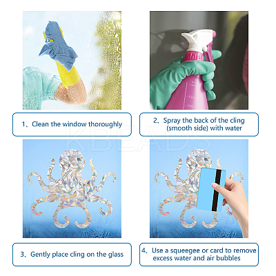 Waterproof PVC Colored Laser Stained Window Film Adhesive Stickers DIY-WH0256-077-1