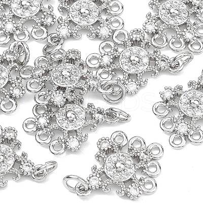 SHEGRACE Brass Pave Clear Cubic Zirconia Flower Chandelier Components Links XGRQ29316-393P-1