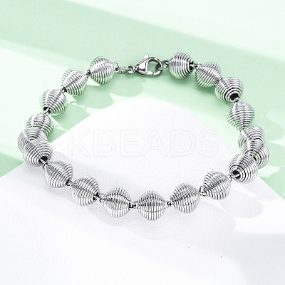 304 Stainless Steel Link Chain Bracelets for Women Men BJEW-R018-13P-1