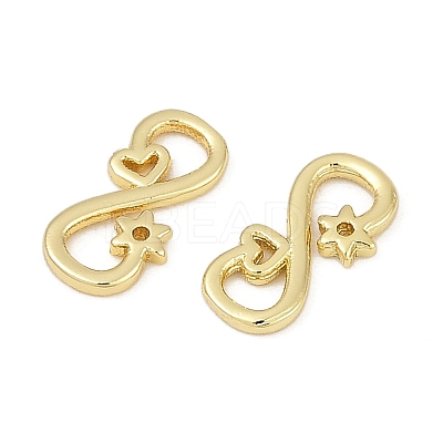Brass S-Hook Clasps KK-S527-06G-1